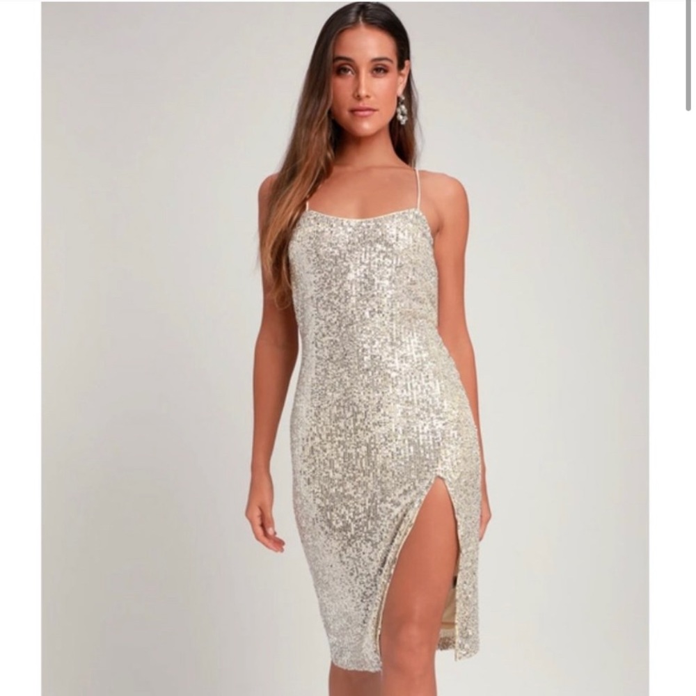 Sequin midi Lulus dress M